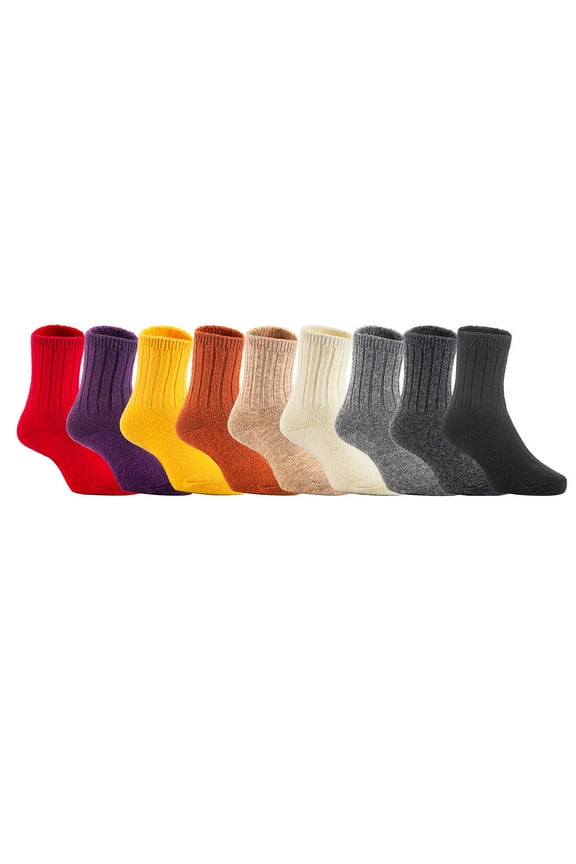 Baby Toddler Children 4 Pairs Wool Tube Socks Solid 4Y-6Y(Random Girl Color)