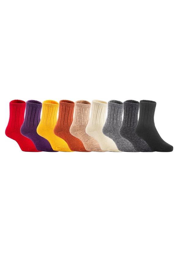 Baby Toddler Children 6 Pairs Wool Tube Socks Solid 2Y-4Y(Random Boy Color)