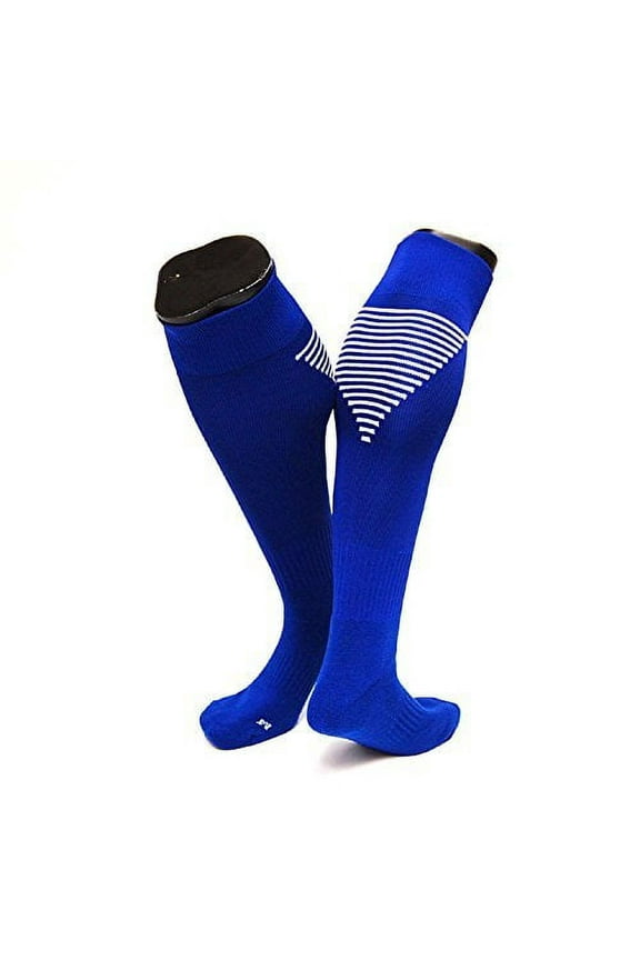 Big Boy's 1 Pair Knee High Athletic Sports Socks Size L/XL XL0026-01Blue w/White Strip