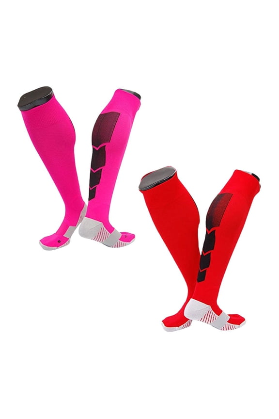 Big Boy's 1 Pair Knee High Athletic Sports Socks Size L/XL XL0026-06Red w/Black Strip