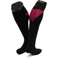 thumbnail image 1 of Lovely Annie Big Boy's 1 Pair Knee High Athletic Sports Socks Size L/XL XL0026-07(Black w/Green Strip), 1 of 1
