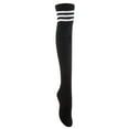 thumbnail image 1 of Lovely Annie Big Girl's 1 Pair Over-the-Knee Thigh High Knee High Cotton Socks Size L/XL(White Strip), 1 of 4
