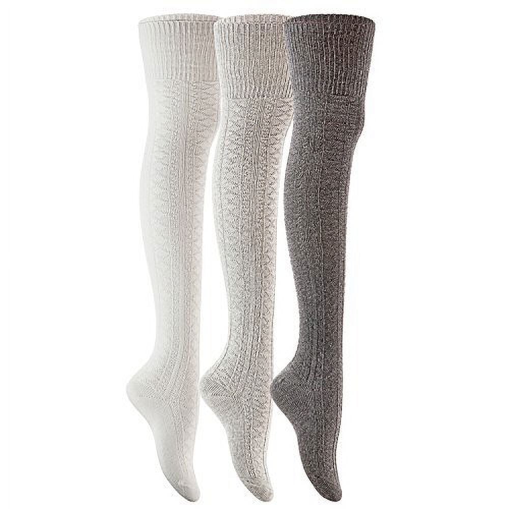 Lovely Annie Big Girl's 3 Pairs Exquisite Thigh High Cotton Socks A1025 ...