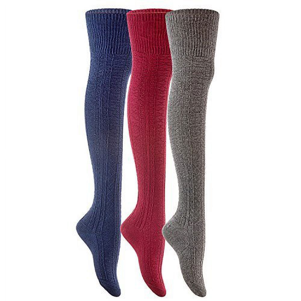 Lovely Annie Big Girl's 3 Pairs Exquisite Thigh High Cotton Socks A1025 ...