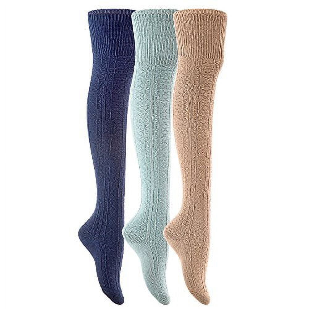 Lovely Annie Big Girl's 3 Pairs Exquisite Thigh High Cotton Socks A1025 ...