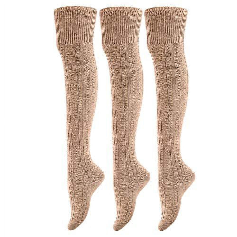 Lovely Annie Big Girl's 3 Pairs Fashion Thigh High Cotton Socks Over ...