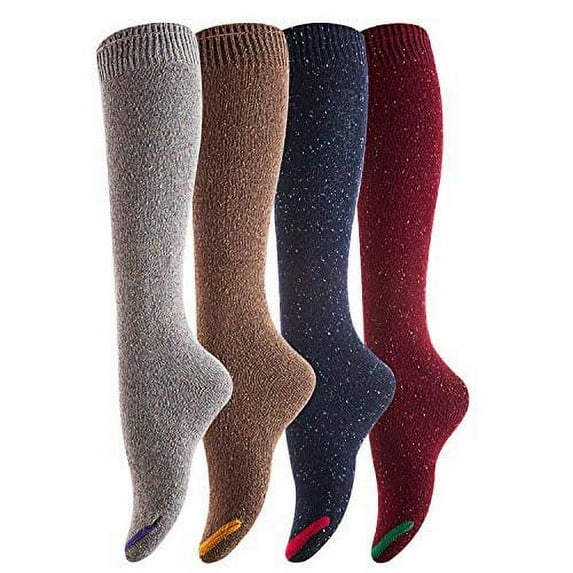 Lovely Annie Big Girl's 4 Pairs Pack Knee-High Cotton Boot Socks H158212 Size L/XL