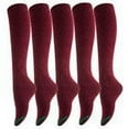 thumbnail image 1 of Lovely Annie Big Girl's 5 Pairs Pack Knee High Cotton Boot Socks LA158212 Size L/XL(5 Color), 1 of 4
