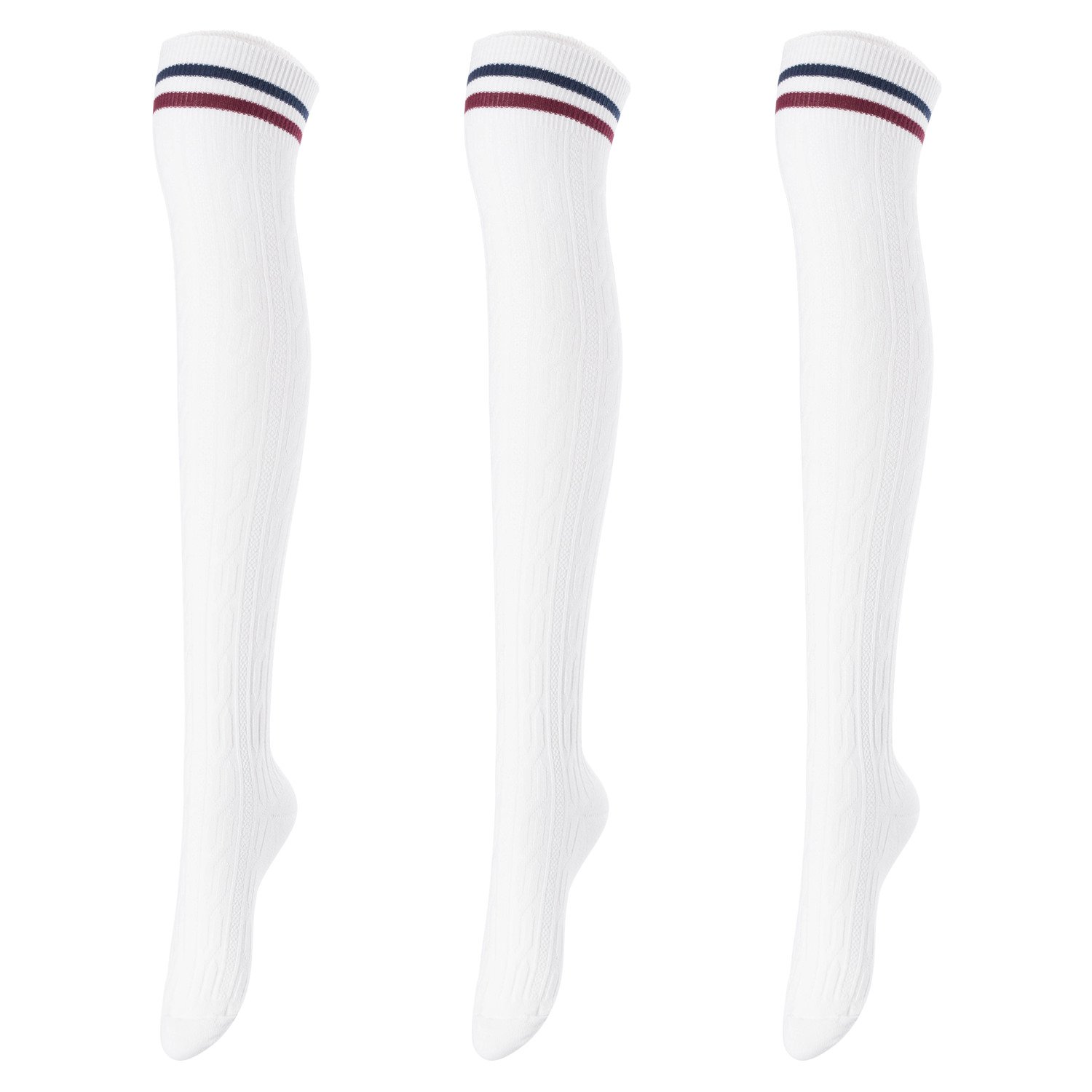 Lovely Annie Big Girl's Women's 3 Pairs Over Knee High Thigh High ...