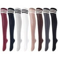 thumbnail image 1 of Lovely Annie Big Girl's Women's 3 Pairs Over Knee High Thigh High Cotton Socks Size 6-9 A1022, 1 of 16