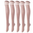 thumbnail image 1 of Lovely Annie Big Girl's Women's 5 Pairs Over Knee High Thigh High Cotton Boot Socks Size 6-9(Khaki) 5p1c4, 1 of 5
