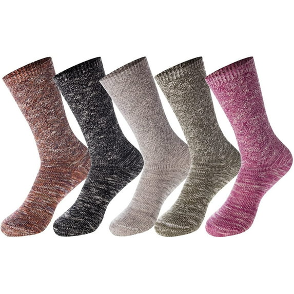 Lovely Annie Big Girl's Women's 5 Pairs Pack Combed Cotton Color Socks RXC108 Size L/XL5 Color