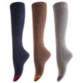 thumbnail image 1 of Lovely Annie Big Girls Women's 3 Pairs Cute High Knee Cotton Socks, Cozy Fluffy Fancy with a Wide Color and Size Range Size 6-9 L158212-3pGreyCofNavy, 1 of 9