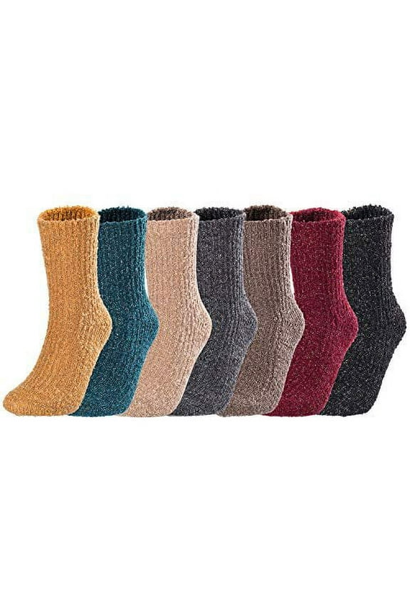 Big Girls Women's Wool Crew Socks with Unique Designs L1878 Size 5-11