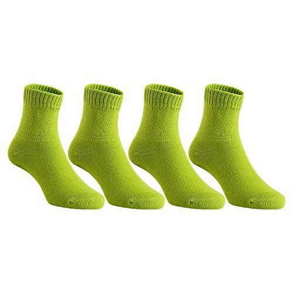 Lovely Annie Children's 4 Pairs Superior Quality Cotton Socks - Fascinating and Refined Crew Socks - Sweat Permeable - Perfect for Sports Size 3Y-5YGreen