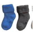 thumbnail image 1 of Lovely Annie Children's 6 Pairs Pack Socks Plain Color 12M-24M (Blue, Gray, Beige), 1 of 2