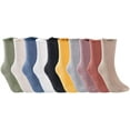 thumbnail image 1 of Lovely Annie Comfortable Big Girls Women's Cotton Crew Socks L1843 Size 5-11, 1 of 8