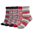 thumbnail image 1 of Lovely Annie Girl's 5 Pairs Pack Fashion Plaid-Maple Leaf Wool Socks One Size 6-9, 1 of 4