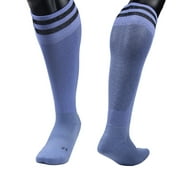 Lovely Annie Girls' 2 Pairs Knee High Sports Socks for Baseball/Soccer/Lacrosse 003 S(Light Blue)