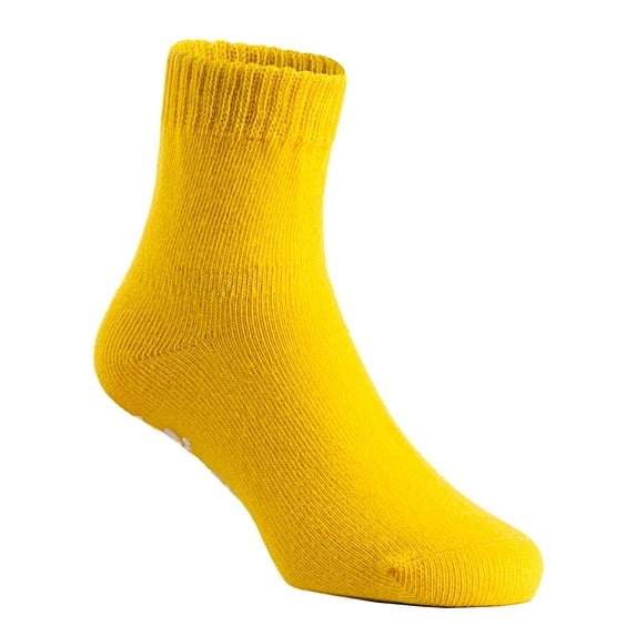 Lovely Annie Girls Children 4 Pairs Pack Non Slip Pure Cotton Socks 0Y-1Y(Yellow)