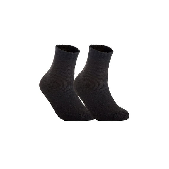 Lovely Annie Men's 2 Pairs Extra Thick Wool Socks Solid(Black)