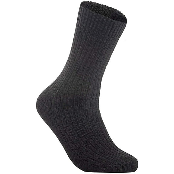 Lovely Annie Men's 2 Pairs Wool Socks One Size 7-9 Black