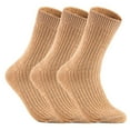 thumbnail image 1 of Lovely Annie Men's 3 Pairs Wool Knitted Socks One Size 7-10 (Beige), 1 of 2