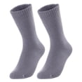 thumbnail image 1 of Lovely Annie Perfect Fit, and Cozy Men's 2 Pairs Wool Blend Crew Socks For Healthy Feet With A Wide WD Plain Size 6-9(Grey), 1 of 2