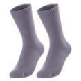 thumbnail image 1 of Lovely Annie Perfect Fit, and Cozy Women's 2 Pairs Wool Blend Crew Socks For Healthy Feet With A Wide WD Plain Size 6-9(Grey), 1 of 2