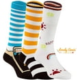 thumbnail image 1 of Lovely Annie Unisex Children 3 Pairs Pack Non-Skid Non-Slip Cotton Crew Socks One Size 3 Girl Color(C), 1 of 4