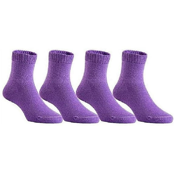 Lovely Annie Unisex Children 4 Pairs Pack Non Slip Pure Cotton Socks 1Y-3Y(Purple)