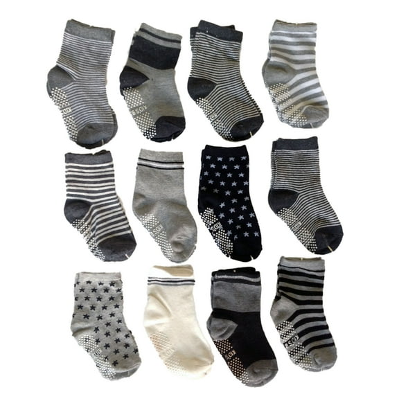 Lovely Annie Unisex Children 6 Pairs Pack Non-Skid Cotton Socks Random Color