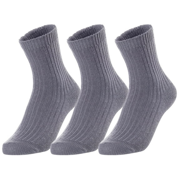 Lovely Annie Unisex Children's 3 Pairs Thick & Warm, Comfy, Durable Wool Crew Socks. Perfect as Winter Snow Sock and All Seasons LK08 Size 0Y-2Y Red