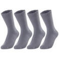 thumbnail image 1 of Lovely Annie Unisex Children's 4 Pairs Wool Blend Crew Socks LK0601 Size 9Y-11Y (Grey), 1 of 1