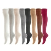 Women's 4 Pairs Awesome, Super Durable, Comfortable, Soft Thigh High Cotton Boot Socks M1024 Size 6-9Random