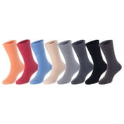 Lovely Annie Unisex Childrens 8 Pairs Wool Blend Crew Socks LK0601 Size 9Y-11Y No Rose