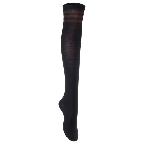 Lovely Annie Women's 1 Pair Incredible Thigh High Cotton Socks, Durable And Super Soft. Unique Over Knee High Ladies Socks Size 4.5-8.5(Coffee Strip)