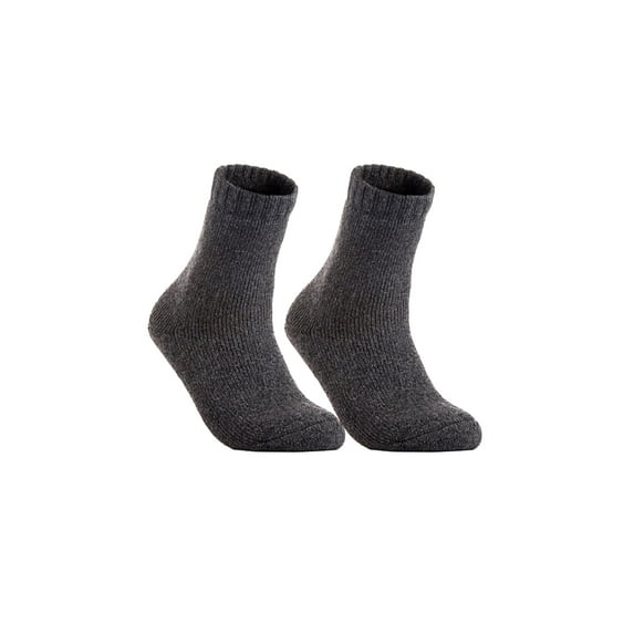 Lovely Annie Women's 2 Pairs Extra Thick Wool Socks Solid(Dark Gray)