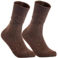 thumbnail image 1 of Lovely Annie Women's 2 Pairs Knee High Crew Wool Socks Size UK 3-8/EUR 36-39 (Coffee), 1 of 4