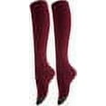 thumbnail image 1 of Lovely Annie Women's 2 Pairs Pack Knee High Cotton Boot Socks 6-9(Wine), 1 of 2