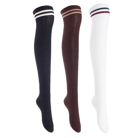 Lovely Annie Women's 3 Pairs Cute Knee High Cotton Socks.