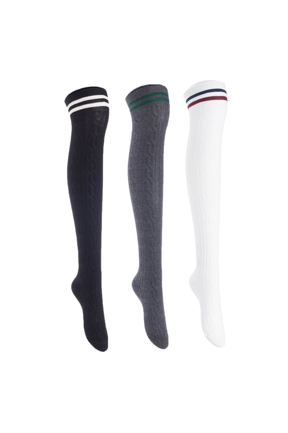 Lovely Annie Women's 3 Pairs Cute Knee High Cotton Socks.