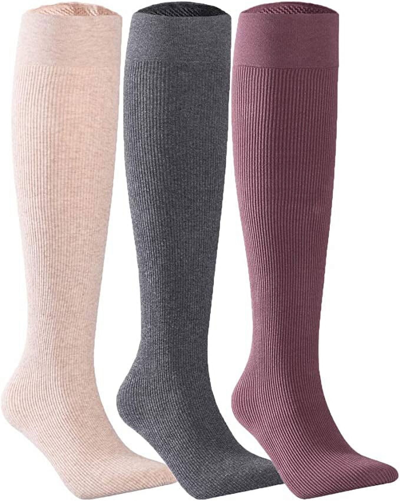 Lovely Annie Women's 3 Pairs Incredible Thigh High Cotton Boot Socks ...