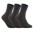 thumbnail image 1 of Lovely Annie Women's 3 Pairs Wool Blend Crew Socks HR1612 Casual Solid Size 6-9 (Dark Grey), 1 of 2