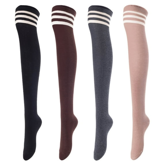 Lovely Annie Women's 4 Pairs Cute Knee High Cotton Socks.