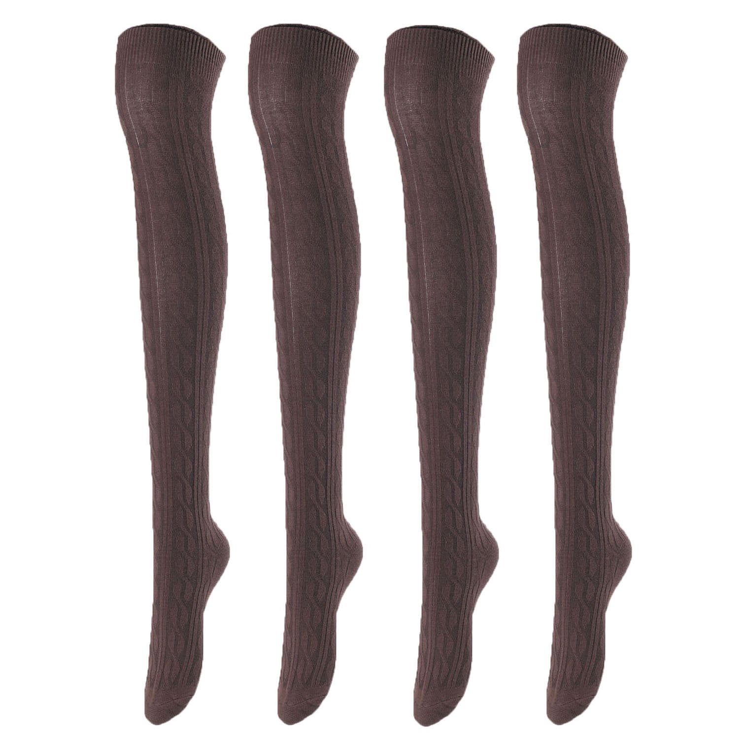 Lovely Annie Women's 4 Pairs Over Knee High Cotton Socks JMYP1024 Size ...