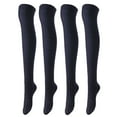 thumbnail image 1 of Lovely Annie Women's 4 Pairs Super Soft Incredible Durable Thigh High Cotton Boot Socks A1024 Size 2-6 Navy, 1 of 3