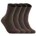 thumbnail image 1 of Lovely Annie Women's 4 Pairs Pack Fashion Soft Wool Crew Socks Size UK 3-8/EUR 36-39 AHR1613Coffee, 1 of 2