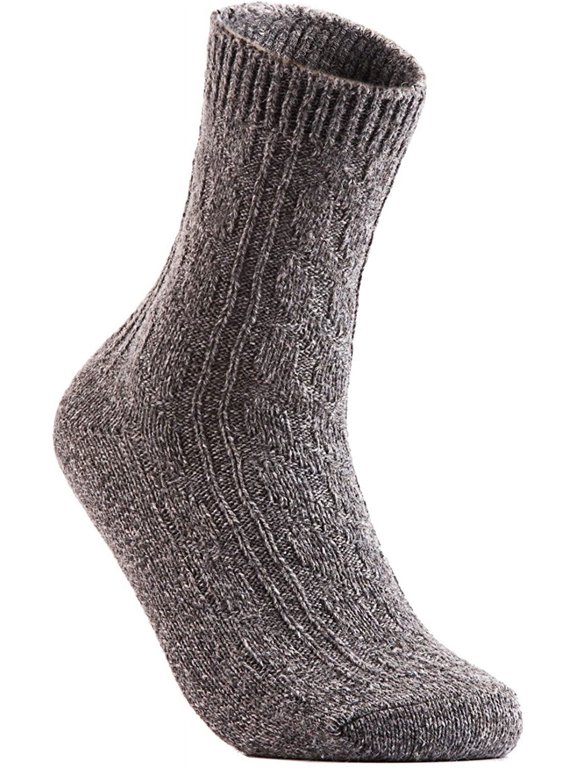 Lovely Annie Women's 4 Pairs Pack Fashion Soft Wool Crew Socks Size UK 3-8/EUR 36-39 AHR1613(Grey)