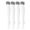 thumbnail image 1 of Lovely Annie Women's 4 Pairs Super Soft Incredible Durable Thigh High Cotton Boot Socks JMYP1022 Size 2-6 White 4p1c5, 1 of 5